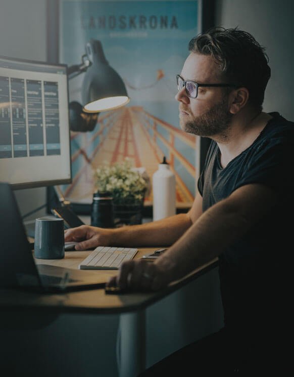 Web designer working on local SEO for a small business website